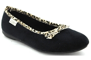 LA MAISON DE L ESPADRILLE 6055.6 LEOPARD<br>TISSU Noir