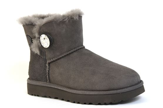 Ugg boots bottine mini button bling gris1305402_1