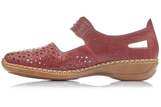 Rieker ballerines 41399.35 cuir rouge1367401_2