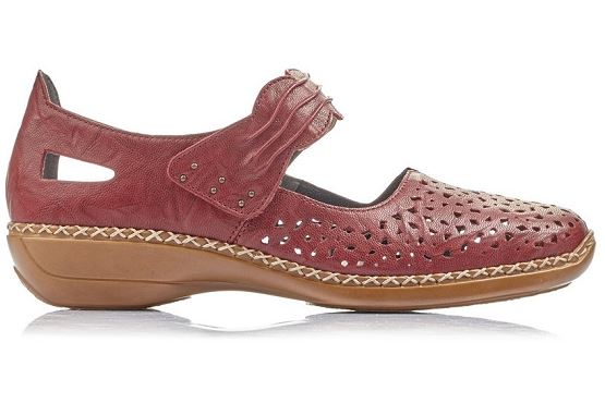 Rieker ballerines 41399.35 cuir rouge1367401_3