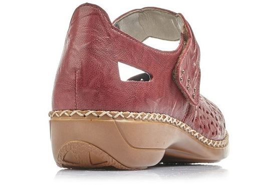 Rieker ballerines 41399.35 cuir rouge1367401_4