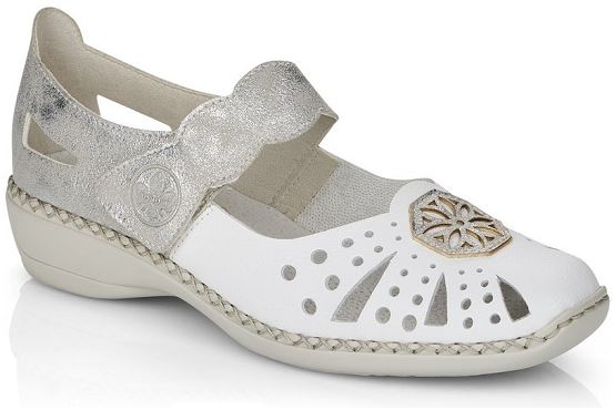 Rieker ballerines 41368.80 cuir blanc1367501_1