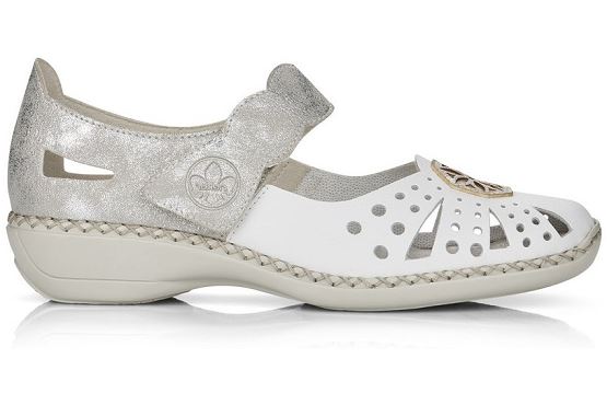 Rieker ballerines 41368.80 cuir blanc1367501_3