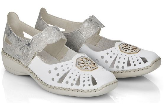 Rieker ballerines 41368.80 cuir blanc1367501_5