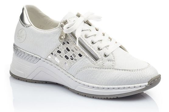 Rieker baskets sneakers n4322.80 cuir blanc1368901_1