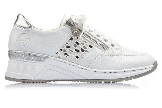 Rieker baskets sneakers n4322.80 cuir blanc1368901_3