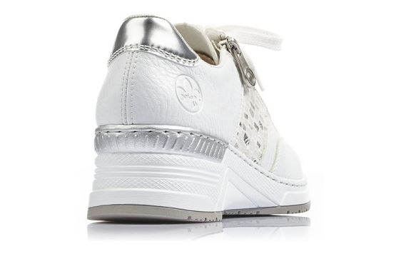 Rieker baskets sneakers n4322.80 cuir blanc1368901_4