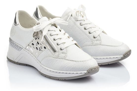 Rieker baskets sneakers n4322.80 cuir blanc1368901_5