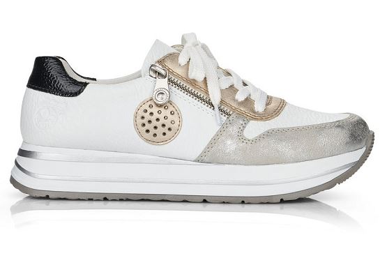 Rieker baskets sneakers n3512.40 cuir blanc1369001_3