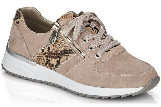 Rieker baskets sneakers n8024.60 cuir beige1369401_1