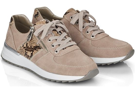 Rieker baskets sneakers n8024.60 cuir beige1369401_5