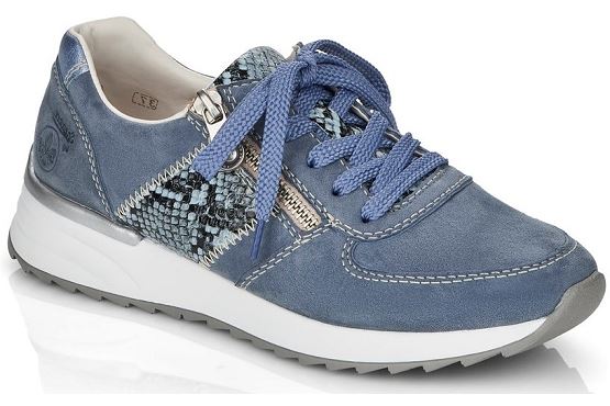 Rieker baskets sneakers n8024.10 cuir bleu1369501_1