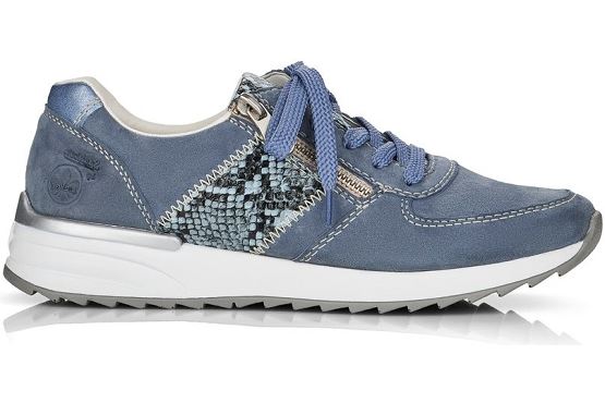 Rieker baskets sneakers n8024.10 cuir bleu1369501_3