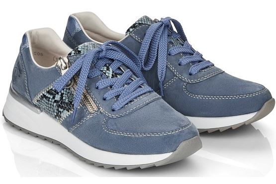 Rieker baskets sneakers n8024.10 cuir bleu1369501_5