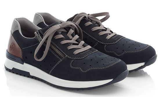 Rieker baskets sneakers 16105.14 cuir marine1372101_5