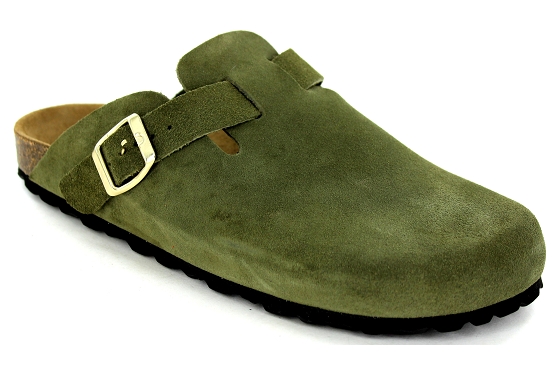 La maison de lespadrille sandales nu pieds 3521.6 cuir kaki1456301_1
