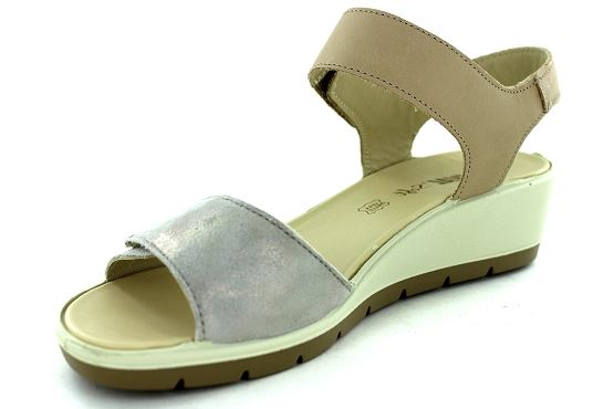 Enval soft sandales nu pieds 7278022 d.celeste cuir taupe5490801_2