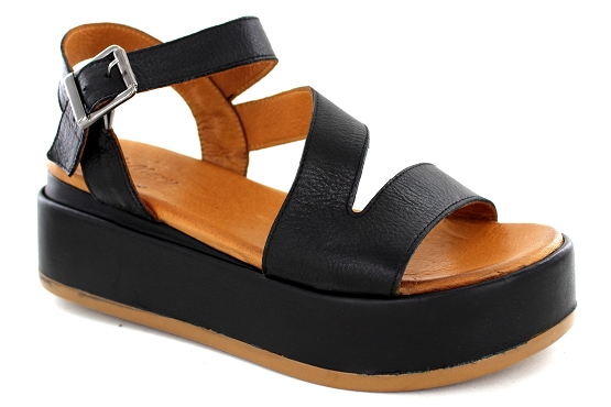 Kdaques sandales nu pieds game cuir noir5501501_1