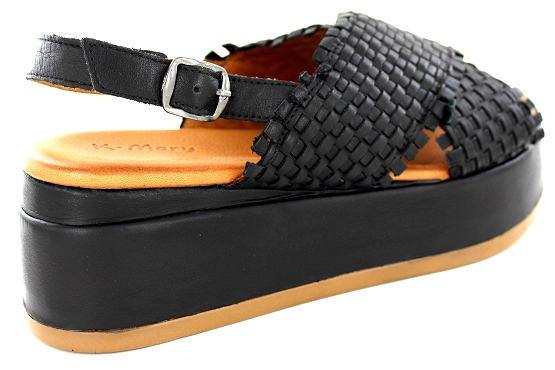 Kdaques sandales nu pieds fraise cuir noir5501601_2