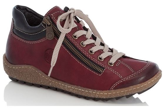 Rieker baskets sneakers l7516.37 cuir rouge5522301_1