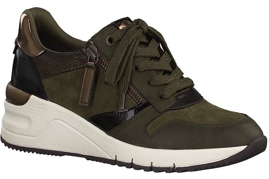 Tamaris baskets sneakers 23702.27 709 cuir kaki5537601_1
