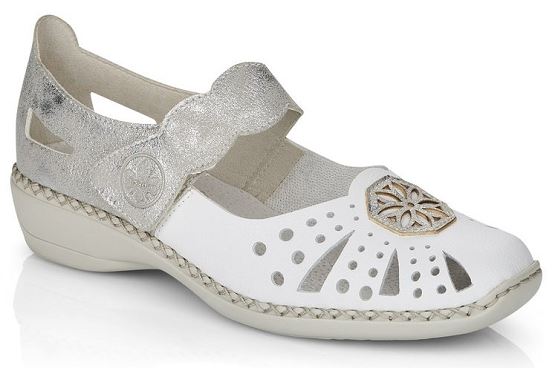 Rieker ballerines 41368.80 cuir blanc5575201_1