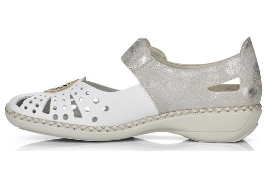 Rieker ballerines 41368.80 cuir blanc5575201_2