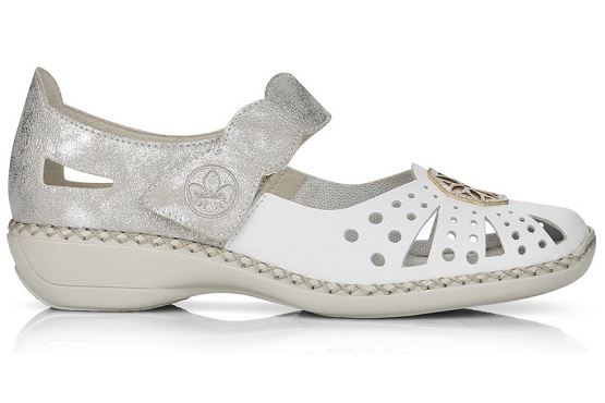 Rieker ballerines 41368.80 cuir blanc5575201_3