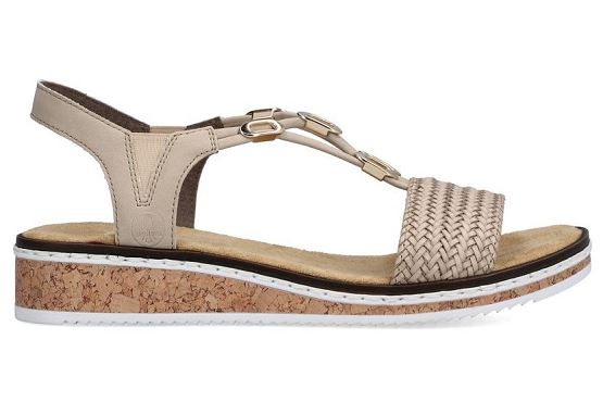 Rieker sandales nu pieds v3662.62 cuir beige5579801_3