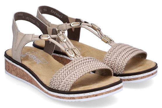 Rieker sandales nu pieds v3662.62 cuir beige5579801_5