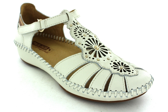 Pikolinos sandales nu pieds 655.0858 nata cuir blanc5596301_1