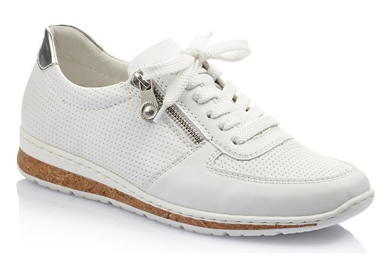 Rieker baskets sneakers n5127.80 cuir blanc5672801_1