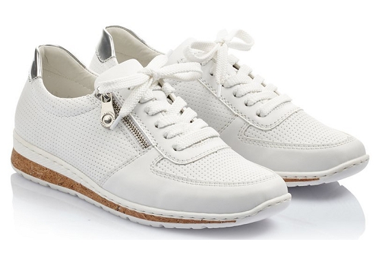 Rieker baskets sneakers n5127.80 cuir blanc5672801_5