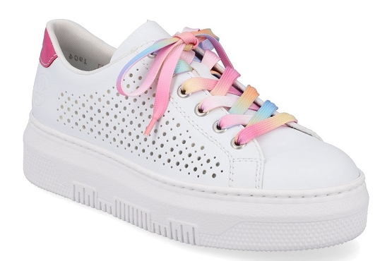 Rieker baskets sneakers m1904.80 cuir blanc5673101_1