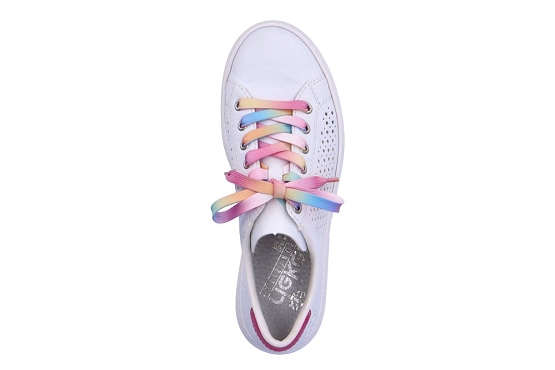 Rieker baskets sneakers m1904.80 cuir blanc5673101_4