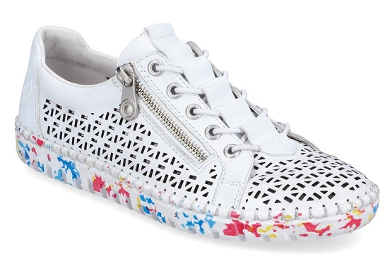 Rieker baskets sneakers m2357.80 cuir blanc5673501_1