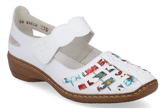 Rieker ballerines 41369.80 cuir blanc5674201_1