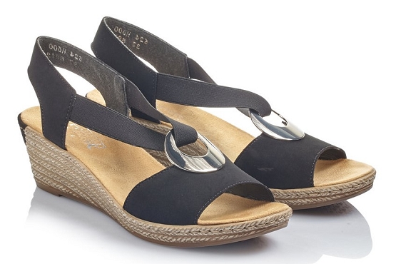 Rieker sandales nu pieds 624h6.00 cuir noir5676001_5