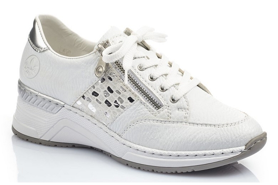 Rieker baskets sneakers n4322.80 cuir blanc5677901_1