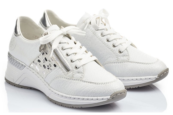 Rieker baskets sneakers n4322.80 cuir blanc5677901_5