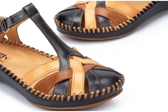 Pikolinos sandales nu pieds 655.0732c5 cuir bleu5693201_4