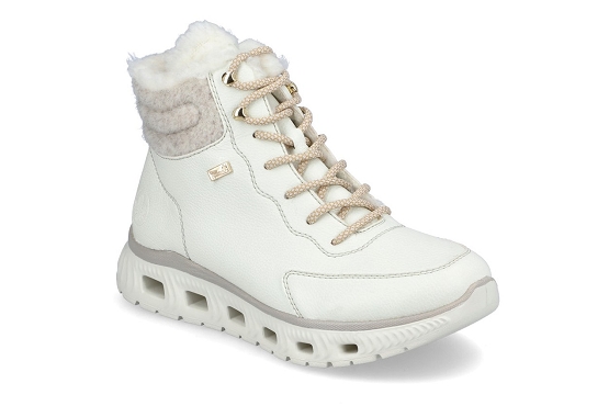 Rieker boots bottine m6010.80 cuir blanc