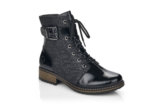 Rieker boots bottine z6802.00 cuir noir