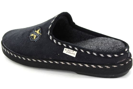 La maison de l espadrille pantoufles 6865.6 tissu noir5740401_2