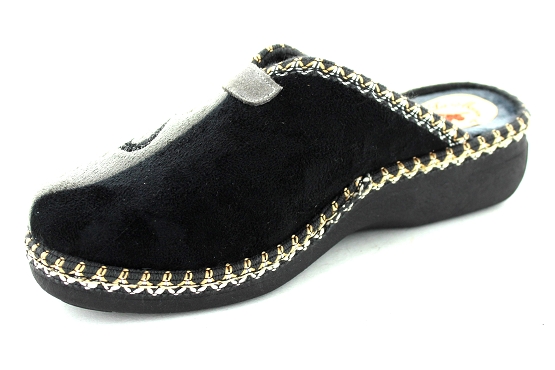 La maison de l espadrille pantoufles 4205.6 tissu noir5741801_2