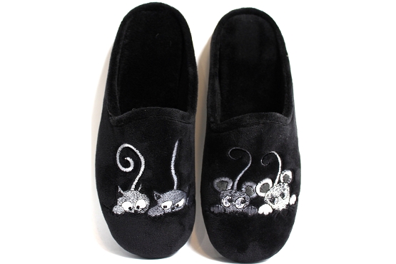 La maison de l espadrille pantoufles 9006.6 souris tissu noir5742201_1