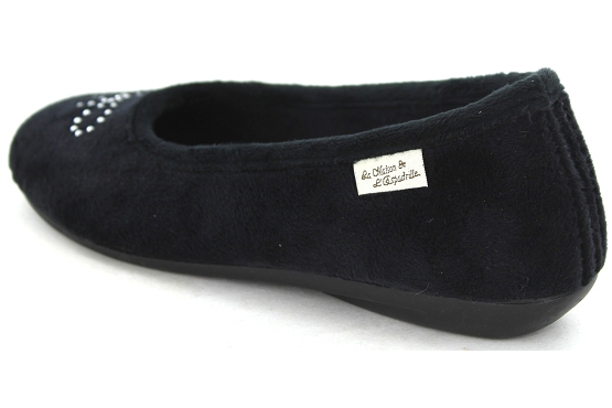 La maison de l espadrille pantoufles 6190.6 velours tissu noir5742501_2