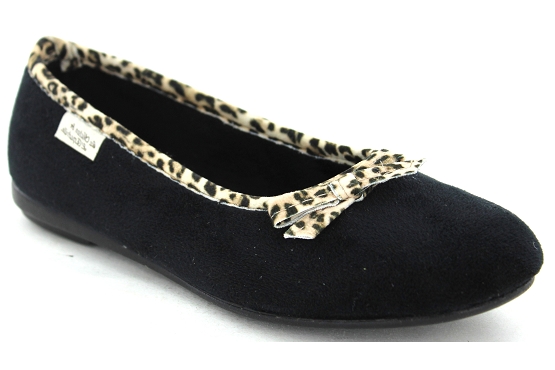 La maison de l espadrille pantoufles 6055.6 leopard tissu noir5742601_1