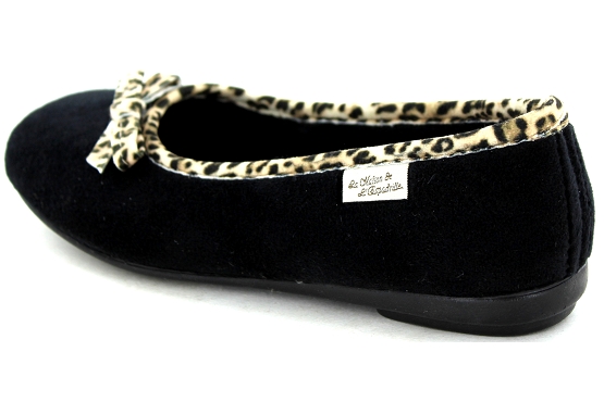 La maison de l espadrille pantoufles 6055.6 leopard tissu noir5742601_2