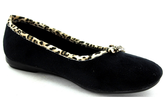 La maison de l espadrille pantoufles 6055.6 leopard tissu noir5742601_3